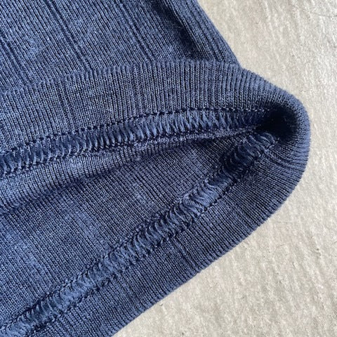 Joha ウール・シルク ショートレギンス リブ(ネイビー)