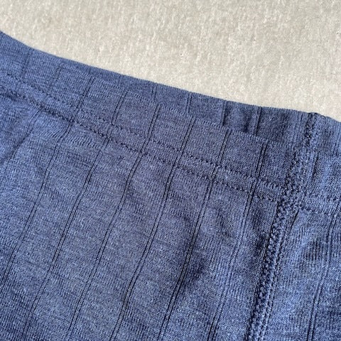 Joha ウール・シルク ショートレギンス リブ(ネイビー)