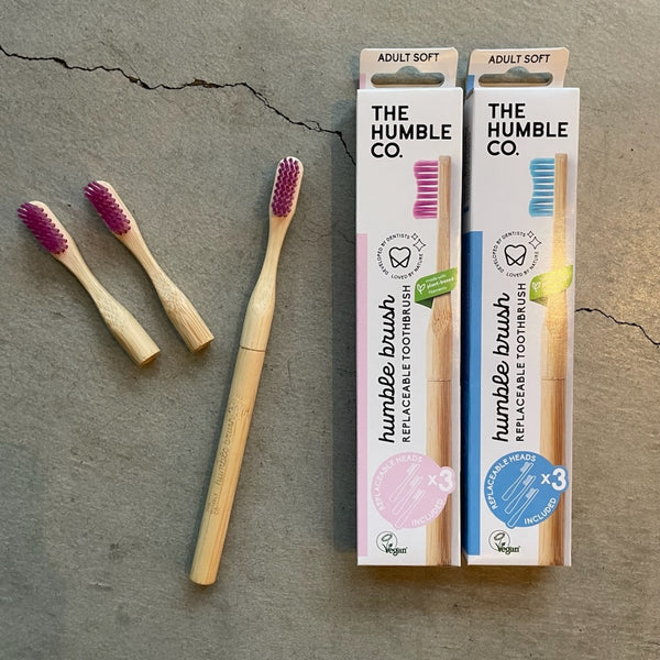 THE HUMBLE CO. Bamboo Toothbrush with Replaceable Head (Blue)