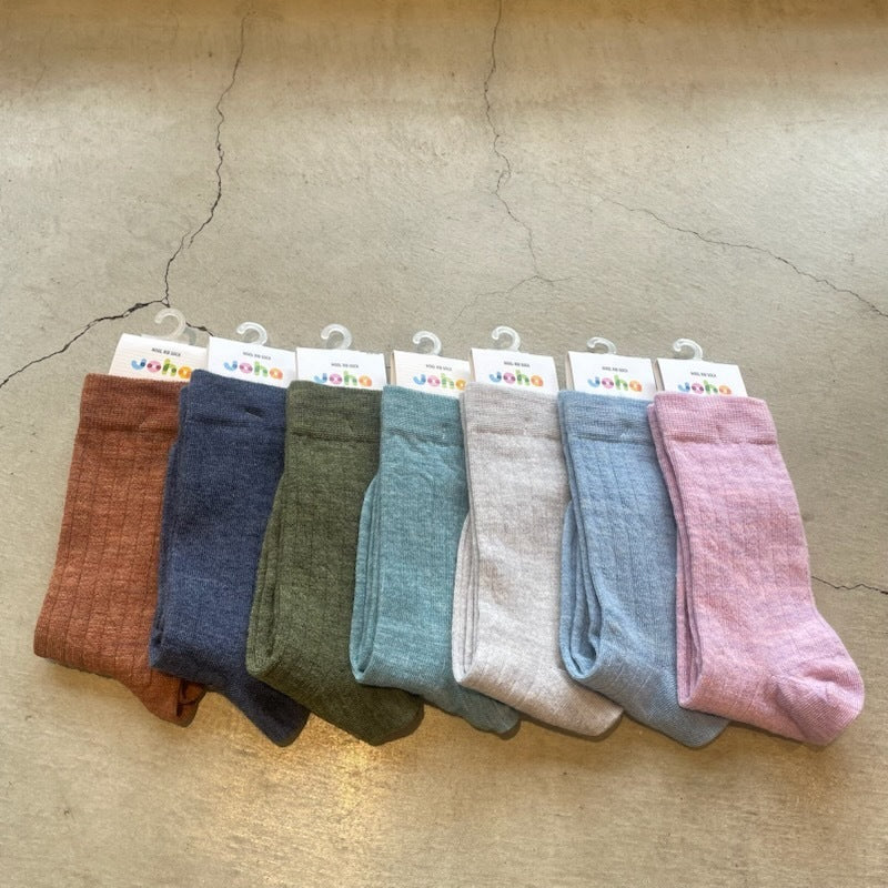 Joha Wool Socks リブ薄手 レディース