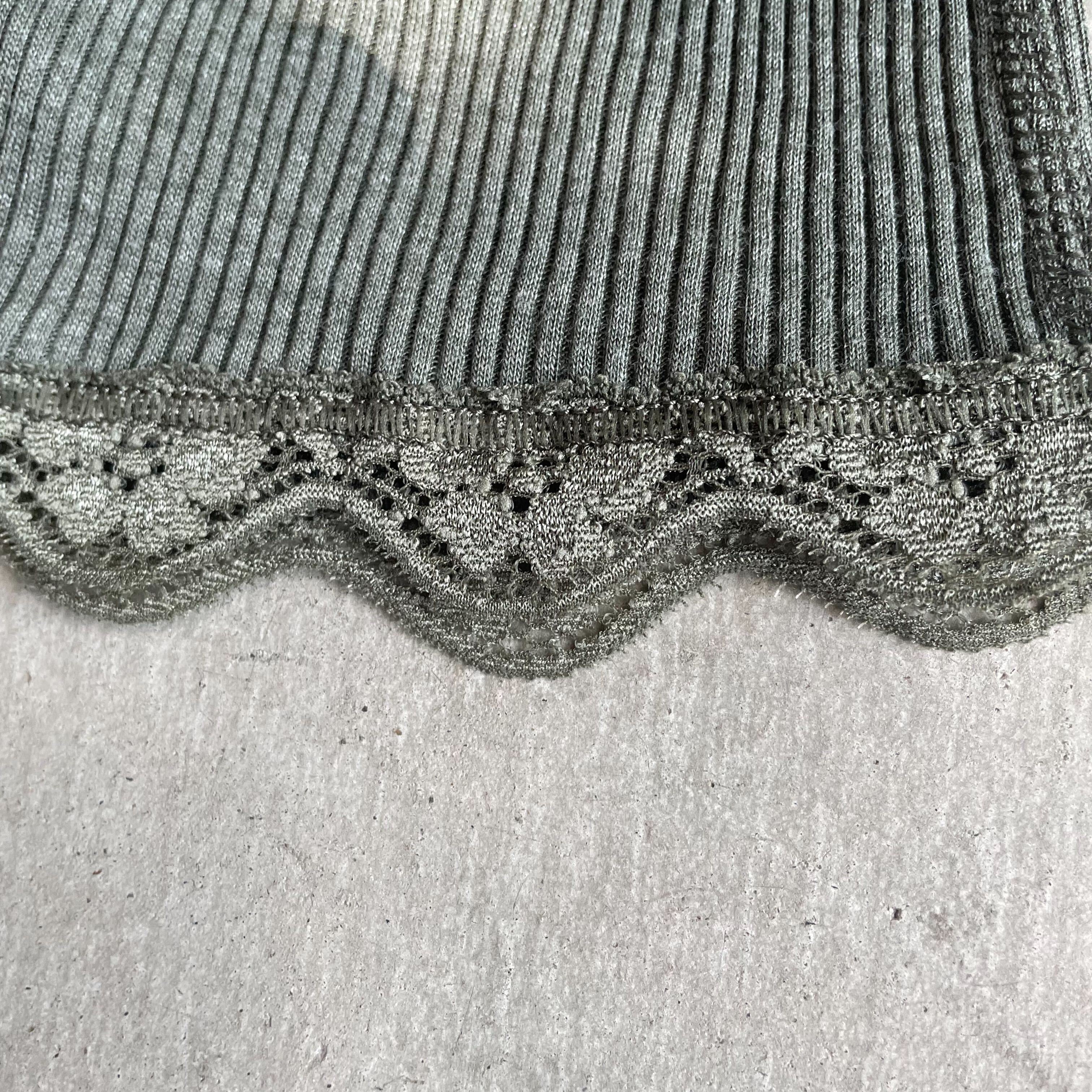 Joha ウール・シルク ハーフレギンス リブ レース(オリーブ)