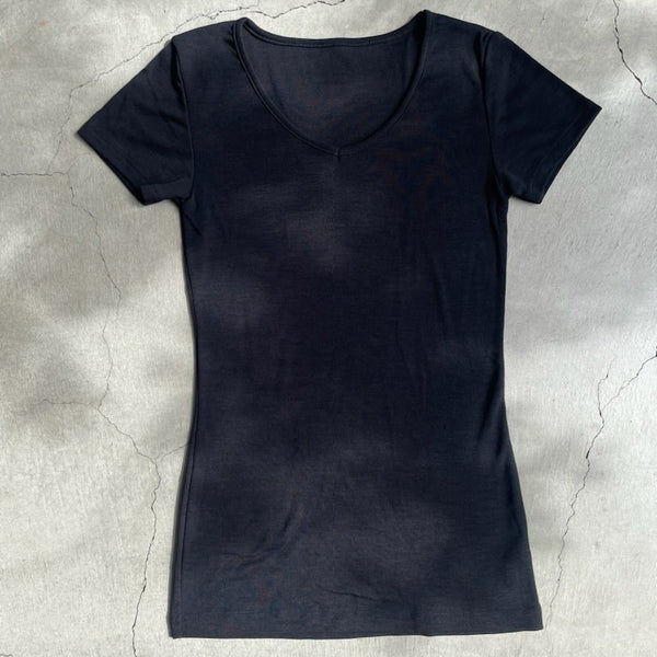 Joha wool and silk T-shirt (navy)