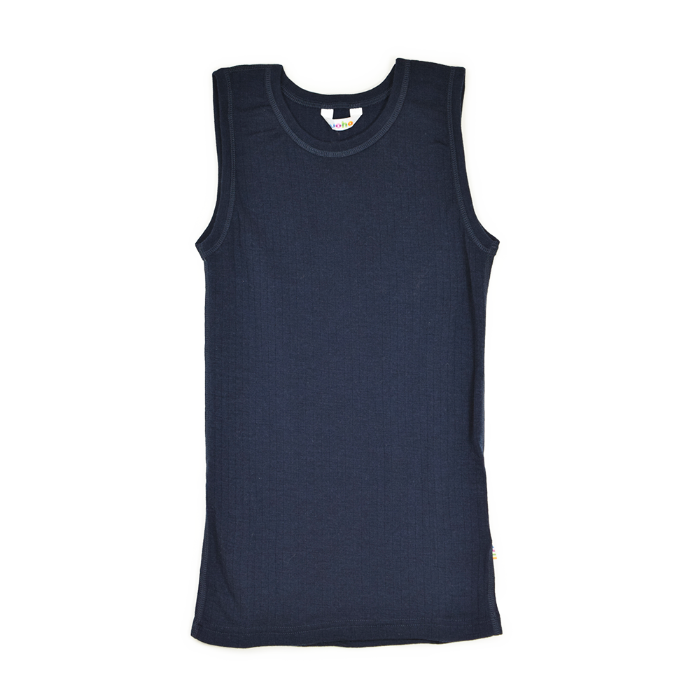Joha ウール キッズノースリーブアンダーシャツ(ネイビー)
