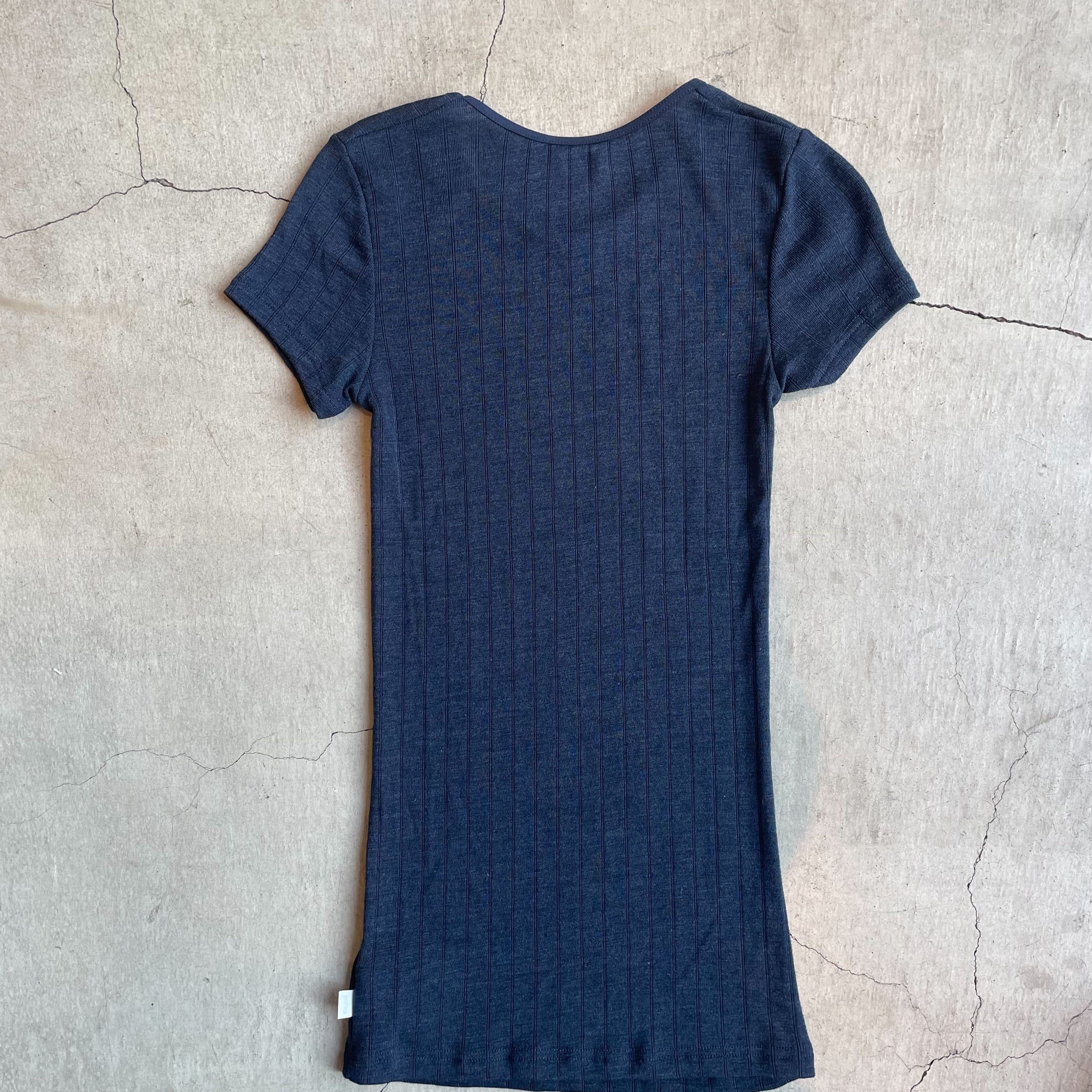Joha ウール・シルク Tシャツ(ネイビー)