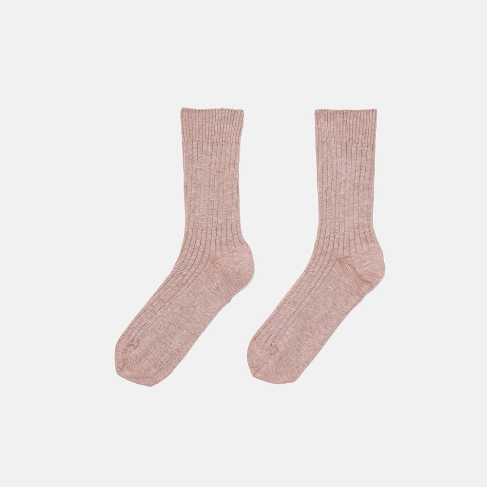 Baserange Rib Ankle Socks Marron Melange It's so easy