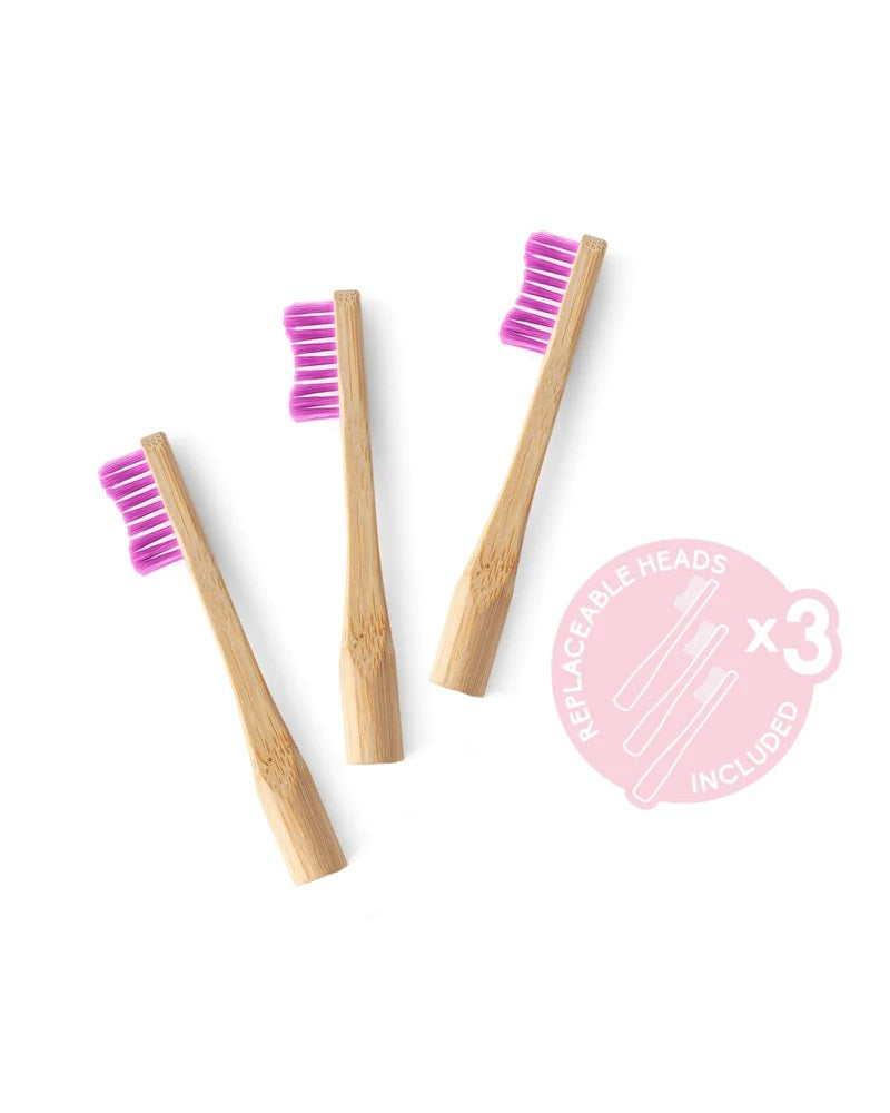 THE HUMBLE CO. Bamboo Toothbrush with Replaceable Head (Blue)