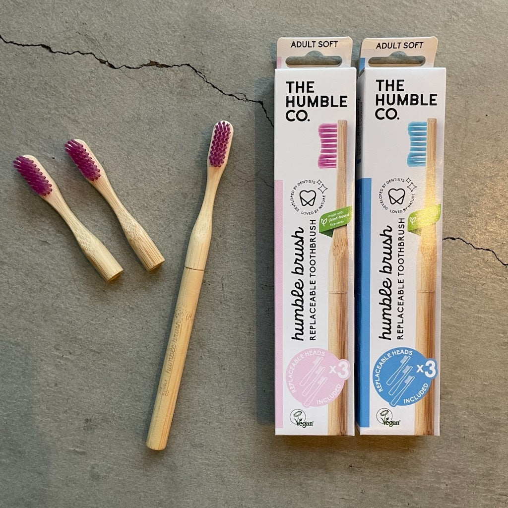 THE HUMBLE CO. Bamboo Toothbrush with Replaceable Head (Blue)