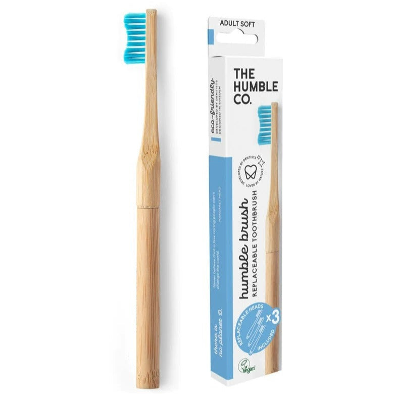 THE HUMBLE CO. Bamboo Toothbrush with Replaceable Head (Blue)
