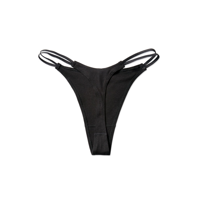 Souple Luz Double Strap Thong Black