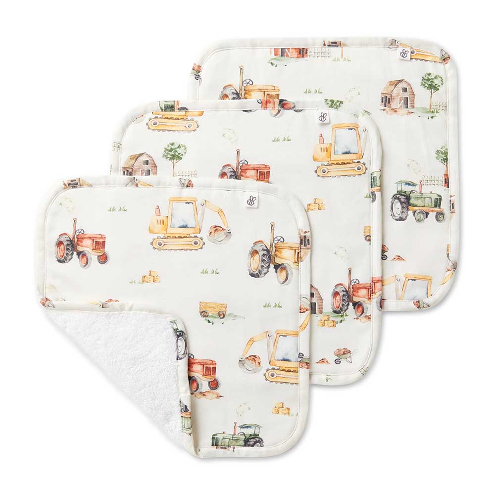 Snuggle Hunny Kids Organic Wash Cloths 3P (Rainbow Baby)