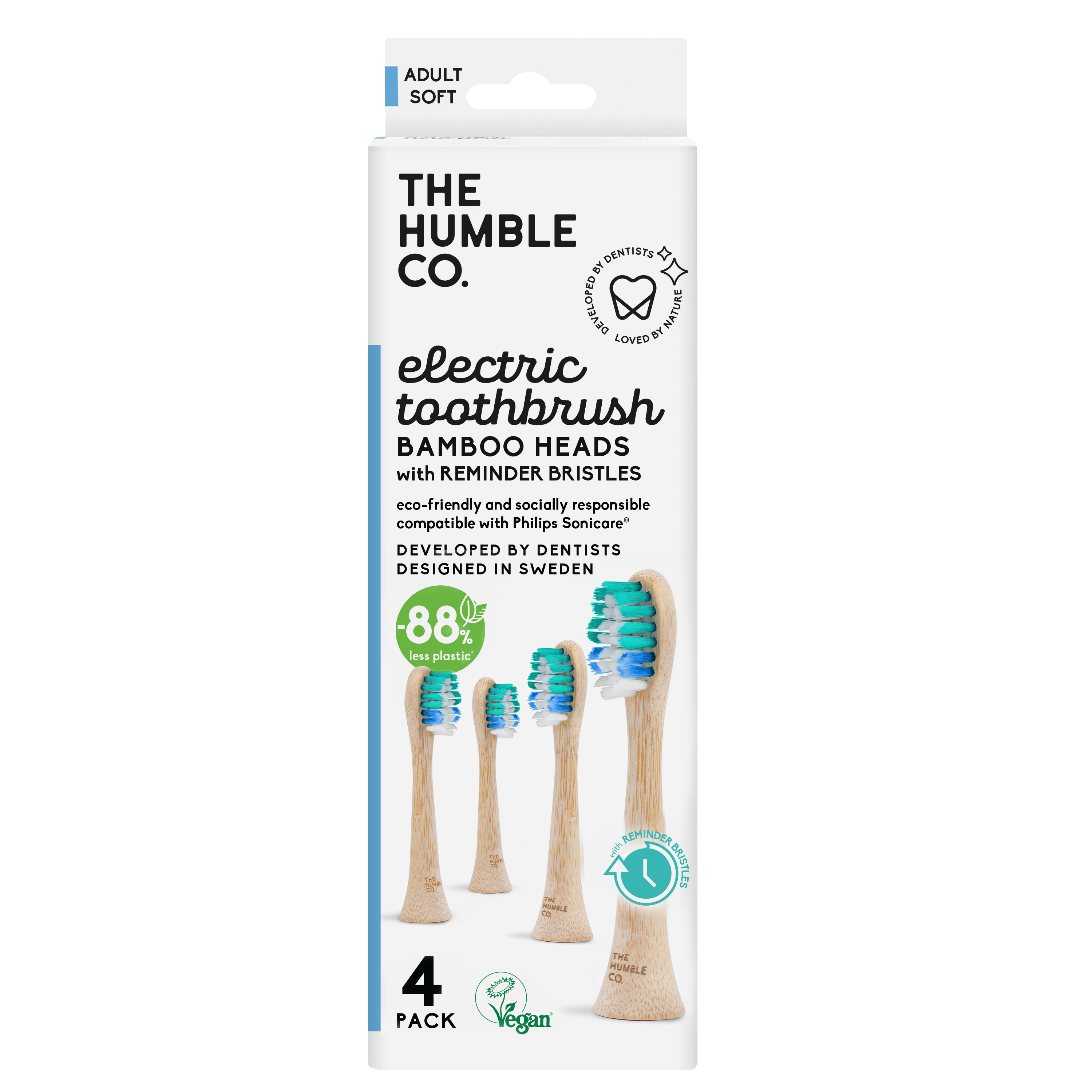 THE HUMBLE CO. Bamboo electric toothbrush replacement brush