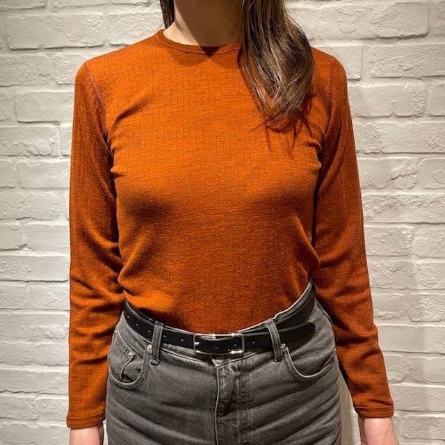 Joha ウール リブブラウス（アプリコットK）