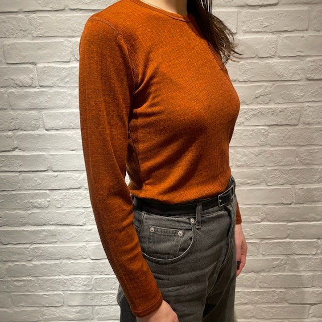 Joha ウール リブブラウス（アプリコットK）