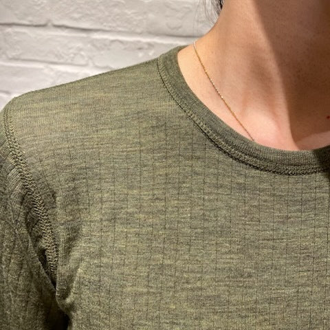 Joha ウール リブブラウス（モスグリーンK）