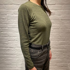 Joha ウール リブブラウス（モスグリーンK）