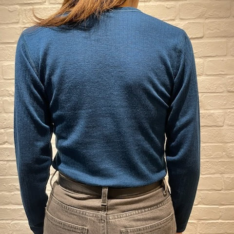 Joha ウール リブブラウス（ディープブルーK）