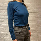 Joha ウール リブブラウス（ディープブルーK）