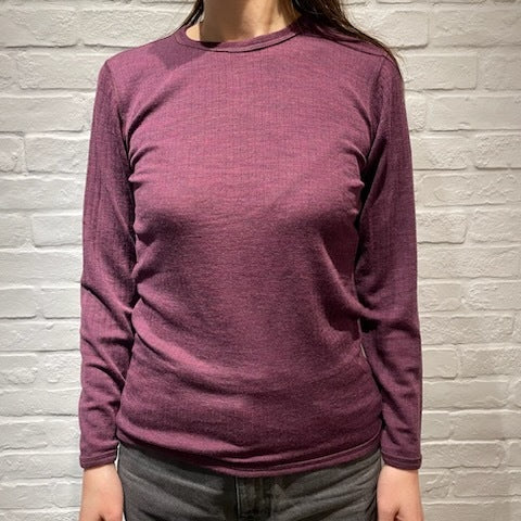 Joha ウール リブブラウス（パープルK）