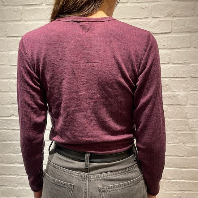 Joha ウール リブブラウス（パープルK）