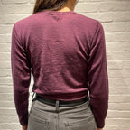 Joha ウール リブブラウス（パープルK）