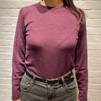 Joha ウール リブブラウス（パープルK）