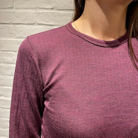 Joha ウール リブブラウス（パープルK）