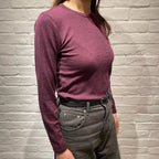 Joha ウール リブブラウス（パープルK）