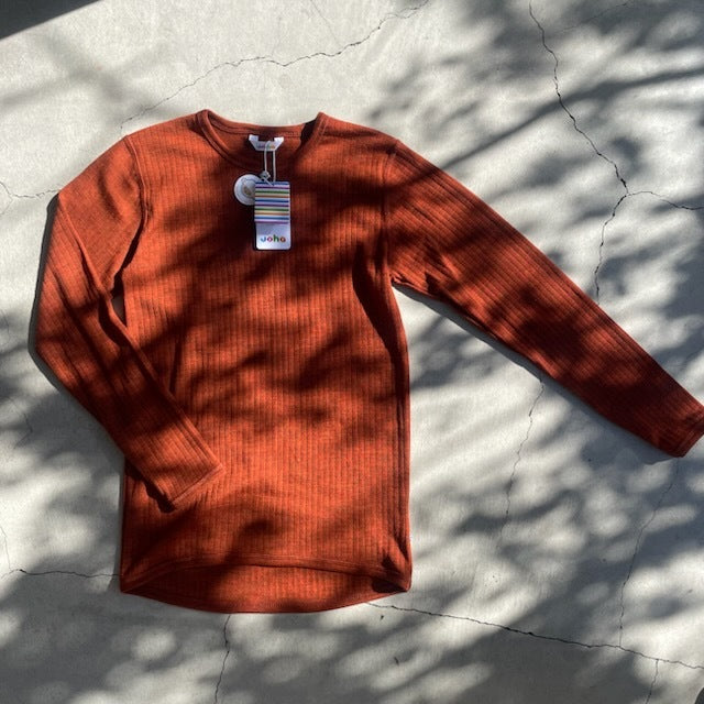 Joha ウール リブブラウス（アプリコットK）