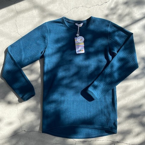 Joha ウール リブブラウス（ディープブルーK）