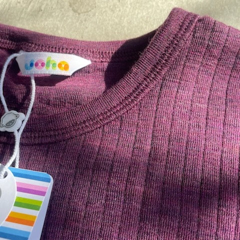 Joha ウール リブブラウス（パープルK）