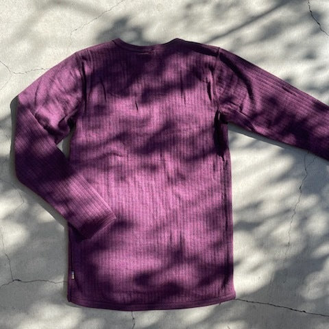 Joha ウール リブブラウス（パープルK）