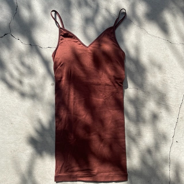 【期間限定11/21-12/14】Souple Luz ブラパットキャミソール（パット入り）チェストナット