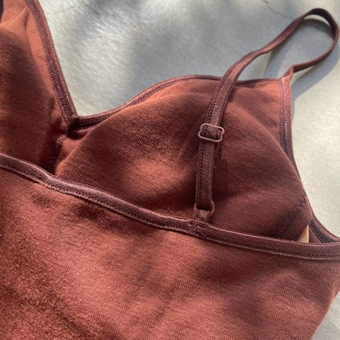 【期間限定11/21-12/14】Souple Luz ブラパットキャミソール（パット入り）チェストナット