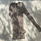 【期間限定11/21-12/14】Souple Luz コットンカシミヤリブ タイトクルーネックTシャツ オリーブドラブ