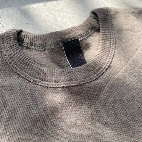 【期間限定11/21-12/14】Souple Luz コットンカシミヤリブ タイトクルーネックTシャツ オリーブドラブ