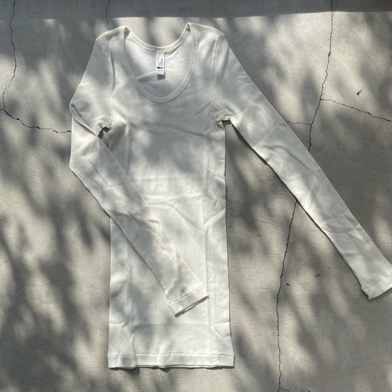 【期間限定11/21-12/14】Souple Luz コットンカシミヤリブ クルーロングスリーブTシャツ