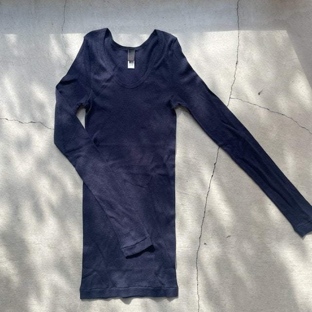 【期間限定11/21-12/14】Souple Luz コットンカシミヤリブ クルーロングスリーブTシャツ