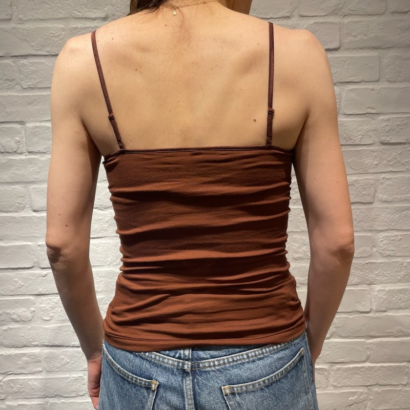 【期間限定11/21-12/14】Souple Luz ブラパットキャミソール（パット入り）チェストナット