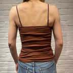 【期間限定11/21-12/14】Souple Luz ブラパットキャミソール（パット入り）チェストナット