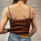 【期間限定11/21-12/14】Souple Luz ブラパットキャミソール（パット入り）チェストナット