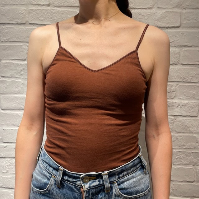 【期間限定11/21-12/14】Souple Luz ブラパットキャミソール（パット入り）チェストナット