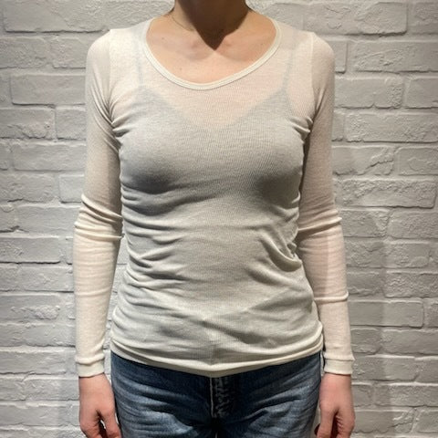 【期間限定11/21-12/14】Souple Luz コットンカシミヤリブ クルーロングスリーブTシャツ