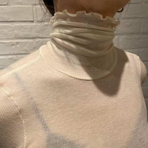 【期間限定11/21-12/14】Souple Luz コットンカシミヤリブ タートルネックロングスリーブTシャツ