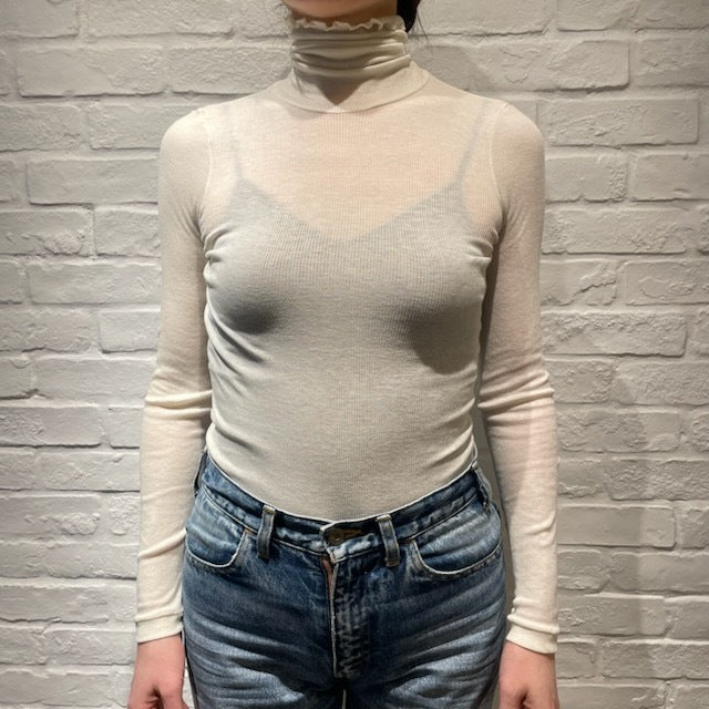 【期間限定11/21-12/14】Souple Luz コットンカシミヤリブ タートルネックロングスリーブTシャツ