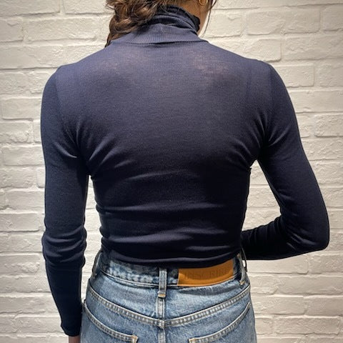 【期間限定11/21-12/14】Souple Luz コットンカシミヤリブ タートルネックロングスリーブTシャツ