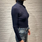 【期間限定11/21-12/14】Souple Luz コットンカシミヤリブ タートルネックロングスリーブTシャツ