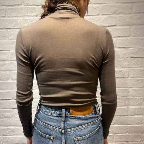 【期間限定11/21-12/14】Souple Luz コットンカシミヤリブ タートルネックロングスリーブTシャツ