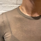 【期間限定11/21-12/14】Souple Luz コットンカシミヤリブ タイトクルーネックTシャツ オリーブドラブ