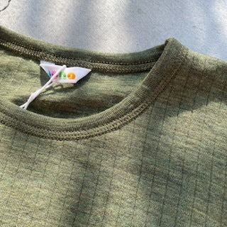 Joha ウール リブブラウス（モスグリーンK）