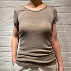Joha wool and silk T-shirt (navy)